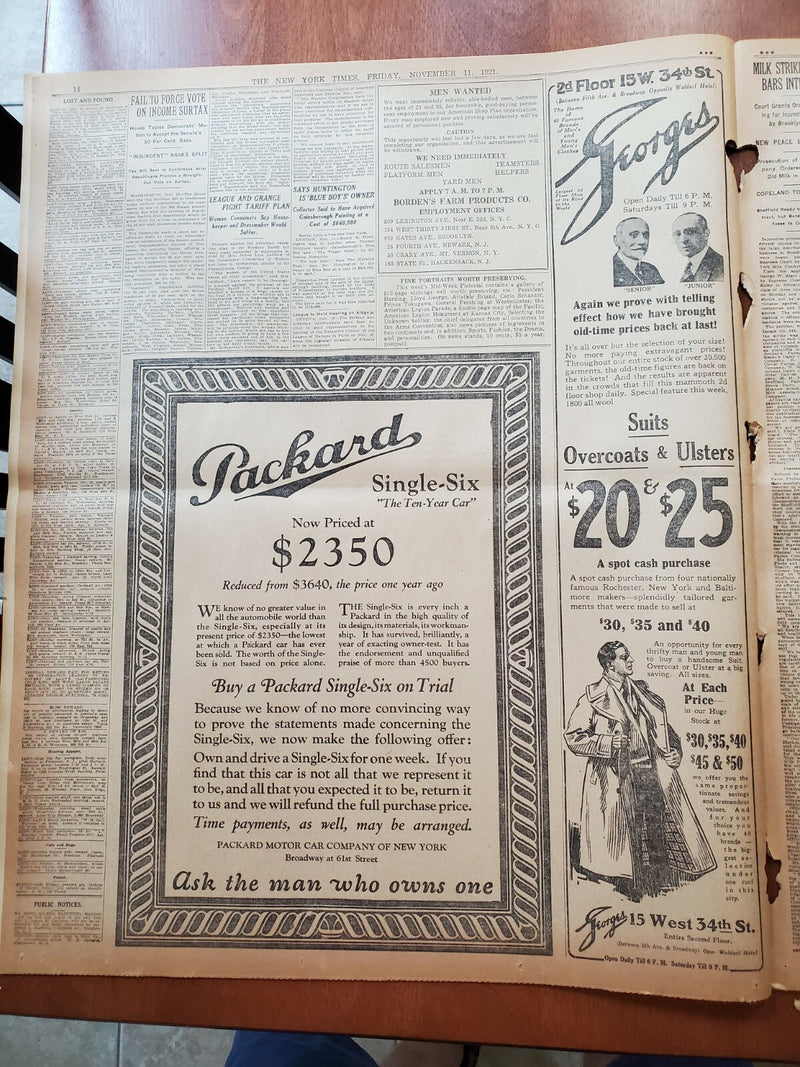 1921 NOV 11 NEW YORK TIMES - 90,000 PAY HONOR TO UNKNOWN LYING IN STATE- NT 8018