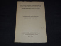 1930 ETCHINGS AND DRY POINTS CATALOGUE BY REMBRANDT VAN RIJN - J 8049
