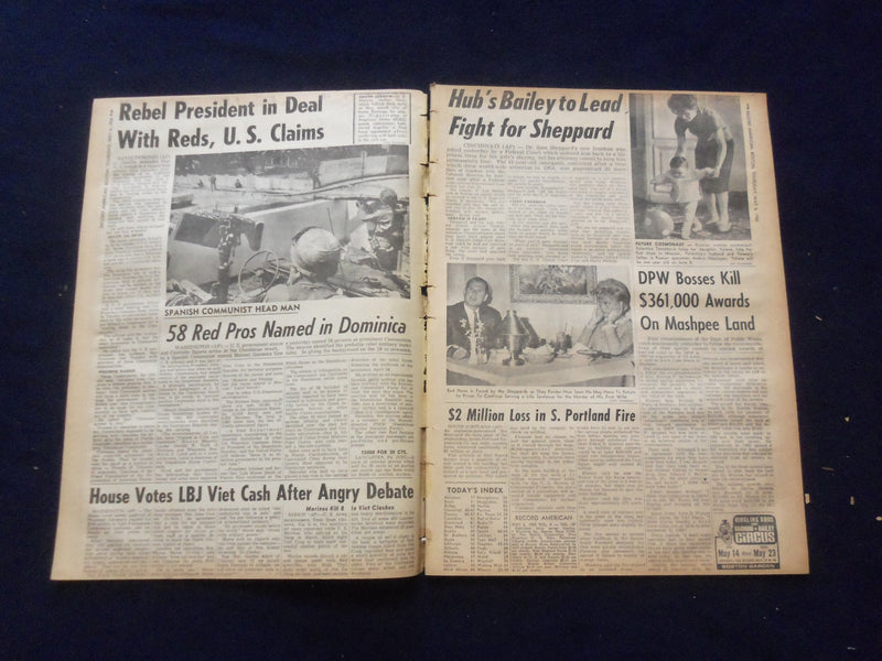 1965 MAY 6 BOSTON RECORD AMERICAN NEWSPAPER-U.S. EXPOSES REBEL PRES DEAL-NP 6283