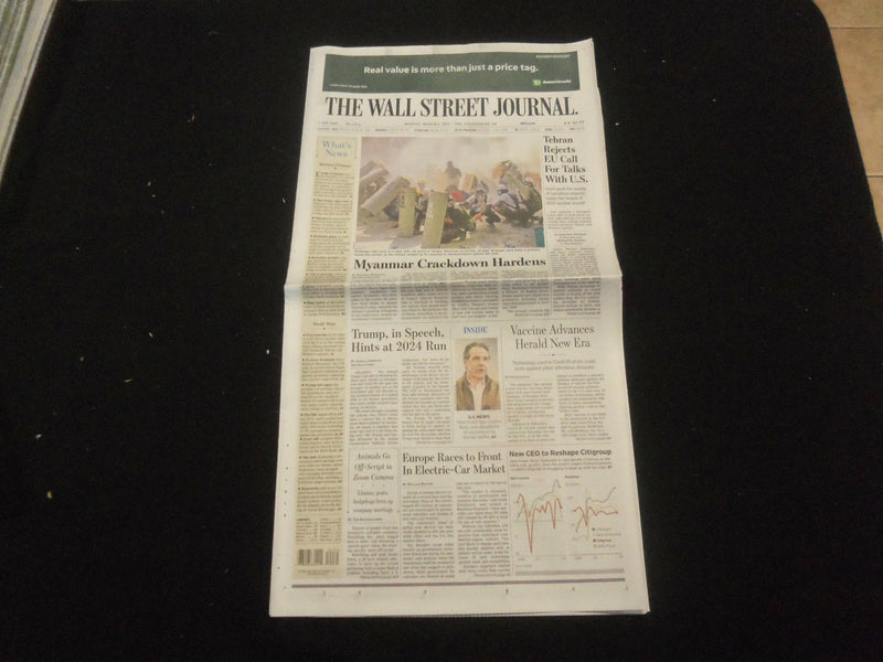 2021 MARCH 1 THE WALL STREET JOURNAL -TEHRAN REJECTS EU CALL FOR TALKS WITH U.S.