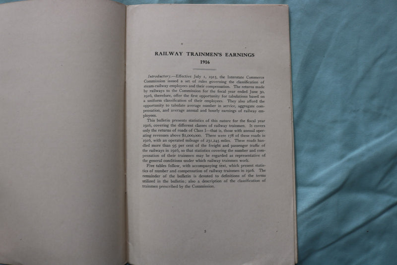 1916-1917 BUREAU OF RAILWAY ECONOMICS REPORTS - LOT OF 2 - SOFTCOVER - K 3258