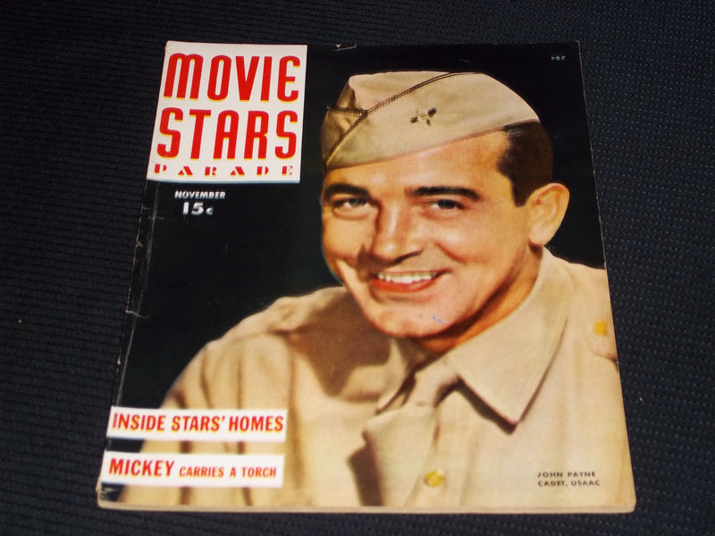 1943 NOVEMBER MOVIE STARS PARADE MAGAZINE - JOHN PAYNE CADET COVER - E 15835