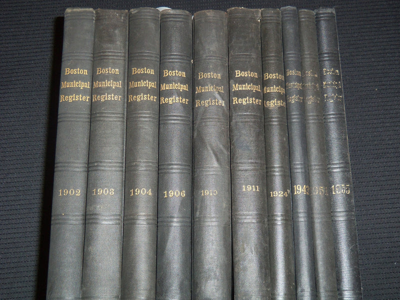 1902-1955 BOSTON MUNICIPAL REGISTER VOLUMES LOT OF 10 - KD 1426