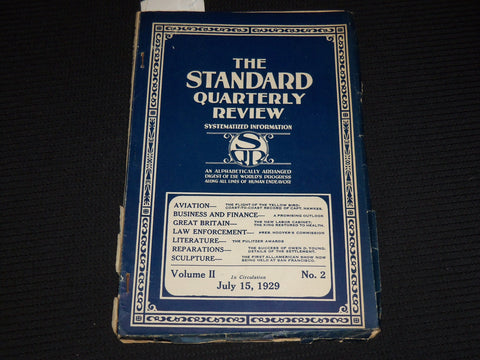 1929 JULY 15 THE STANDARD QUARTERLY REVIEW MAGAZINE - VOLUME 2 NO. 2 - SP 4862Q