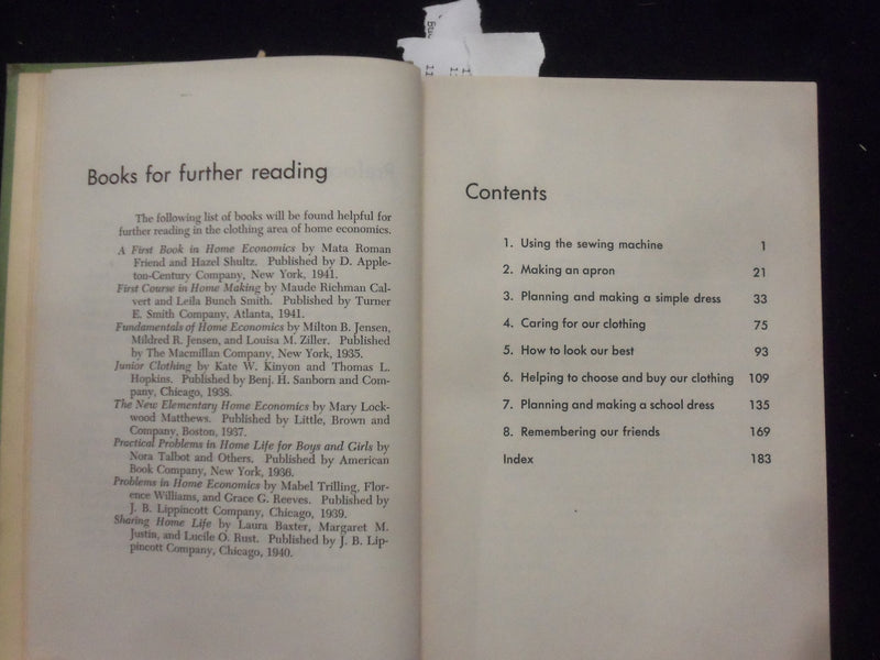 1943 OUR CLOTHING HARDCOVER BOOK BY L. BAXTER, M. JUSTIN & L. RUST - KD 8465