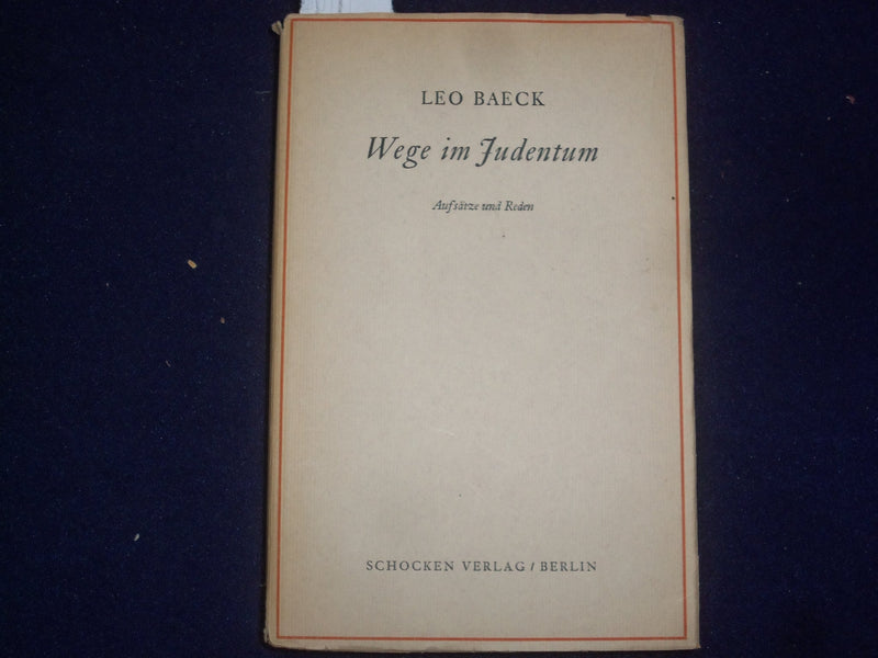 1933 WEGE IM JUDENTUM SOFTCOVER BOOK VON LEO BAECK - GERMAN - KD 9022