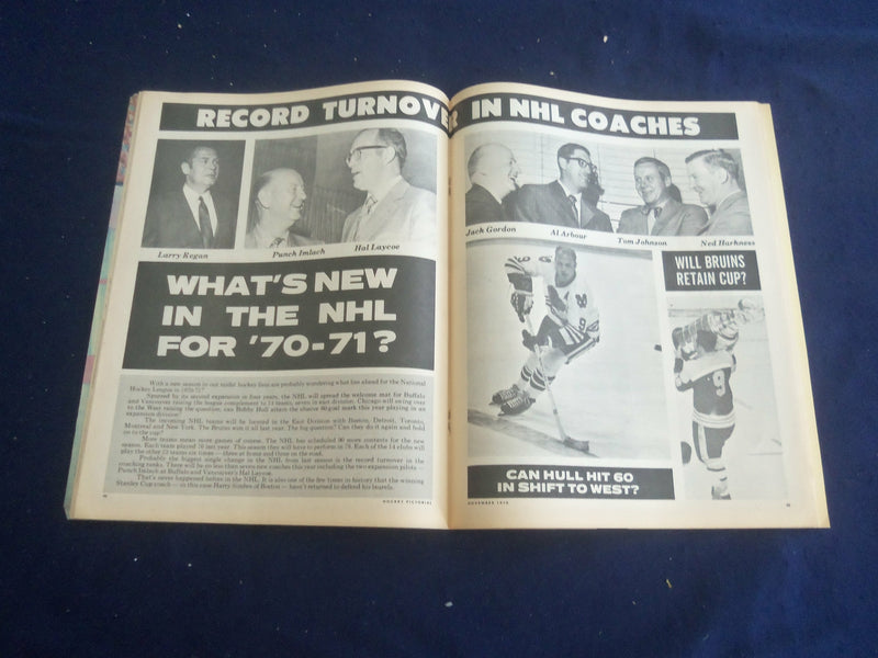 1970 NOVEMBER HOCKEY PICTORIAL MAGAZINE - CAROL VADNAIS COVER - ST 200V