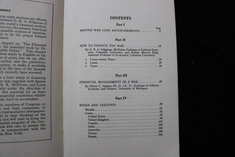1917 MAY WAR FINANCE PRIMER SOFTCOVER BOOK - K 3001