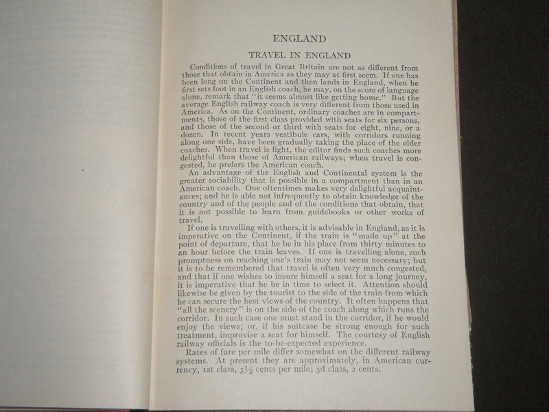 1925 A SATCHEL GUIDE TO EUROPE BOOK BY WILLIAM J. ROLFE - NICE MAPS - KD 4000