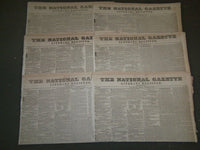 1834-1836 THE NATIONAL GAZETTE + LITERARY REGISTER NEWSPAPER LOT OF 26 - NP 1446