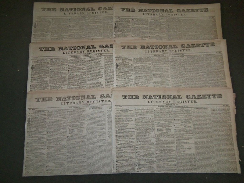 1834-1836 THE NATIONAL GAZETTE + LITERARY REGISTER NEWSPAPER LOT OF 26 - NP 1446