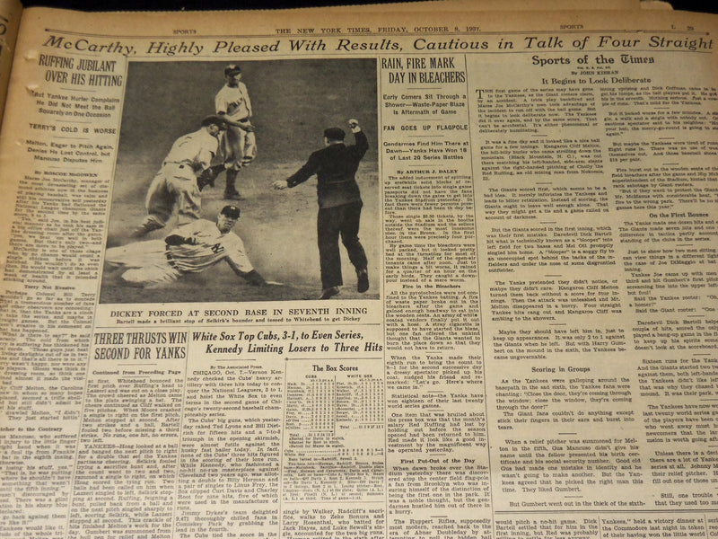 1936 WORLD SERIES YANKEES DEFEAT GIANTS 4-2 NEW YORK TIMES LOT OF 7 - NT XXXX
