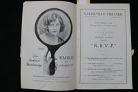 1920'S R.S.V.P. VAUDEVILLE THEATRE PROGRAM - K 1852