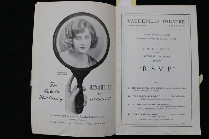 1920'S R.S.V.P. VAUDEVILLE THEATRE PROGRAM - K 1852