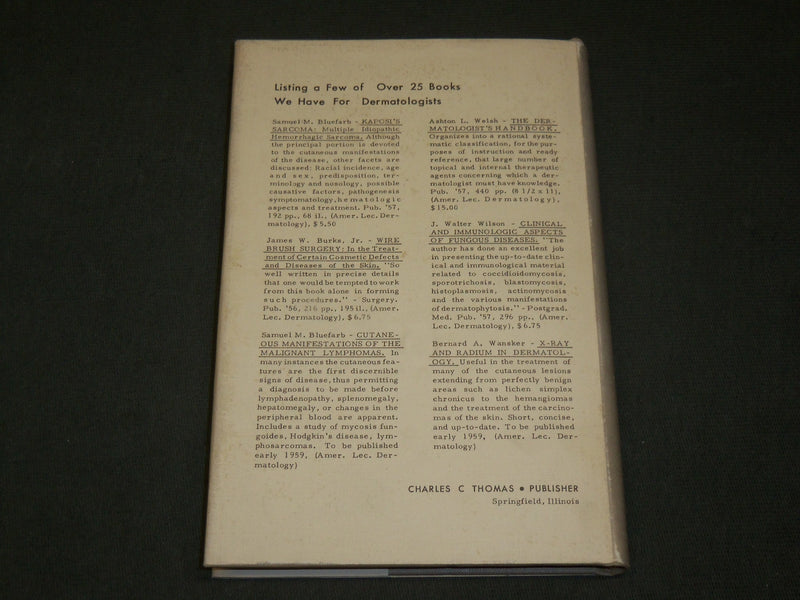 1958 VASCULAR SPIDERS AND RELATED LESIONS BOOK BY WILLIAM BENNETT BEAN - KD 6263