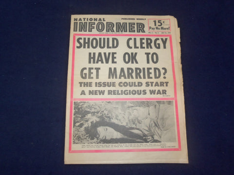 1964 JULY 26 NATIONAL INFORMER NEWSPAPER - CLERGY OK TO GET MARRIED? - NP 6912