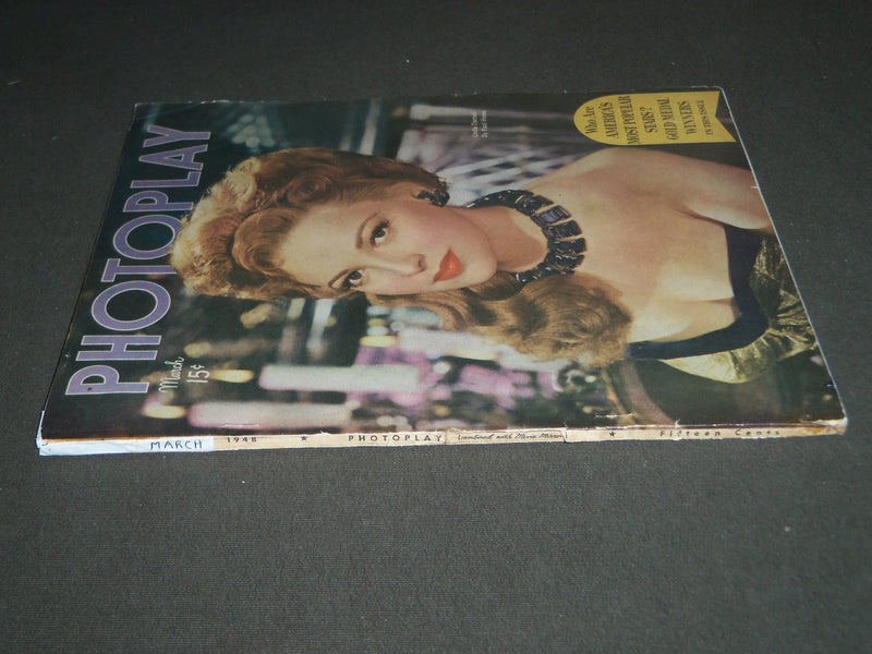 1948 MARCH PHOTOPLAY MOVIE MAGAZINE - LINDA DARNELL COVER - NICE ADS - M 124