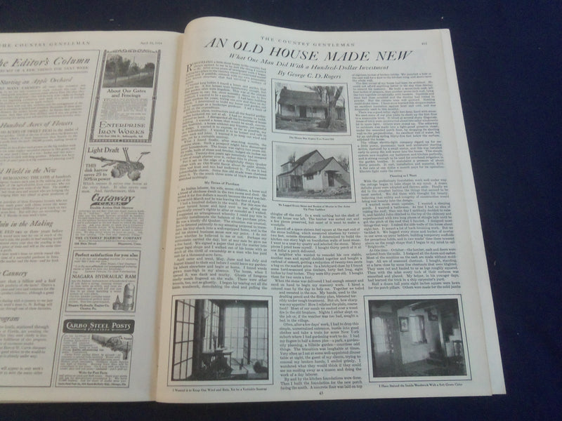 1914 APRIL 18 THE COUNTRY GENTLEMAN MAGAZINE - ILLUSTRATED COVER - B 2801L