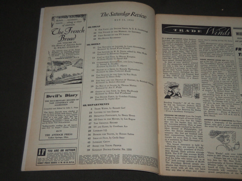 1955 MAY 14 SATURDAY REVIEW OF LITERATURE MAGAZINE - EUGENE ORMANDY - ST 4943