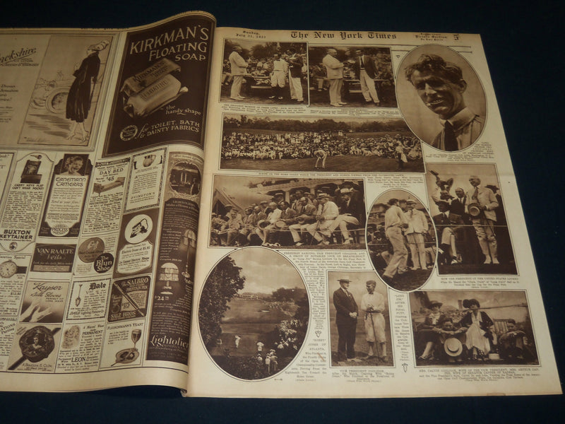1921 JULY 31 NEW YORK TIMES PICTURE SECTION - HARDING - CARUSO - JONES - NT 8939