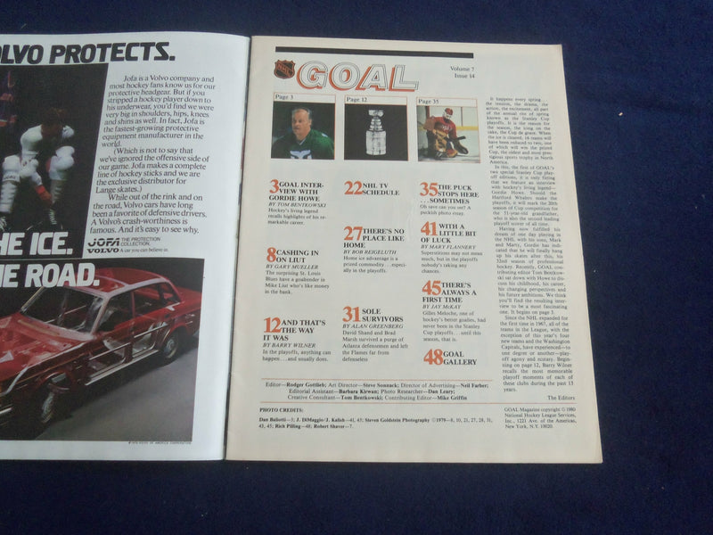 1980 NHL GOAL MAGAZINE - THE 1980 STANLEY CUP PLAYOFFS - F 253O