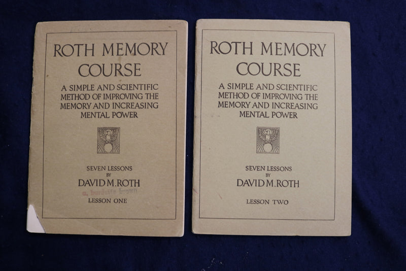 1918 ROTH MEMORY COURSE - SEVEN LESSONS - SOFTCOVER BOOKS - LOT OF 7 - K 1350