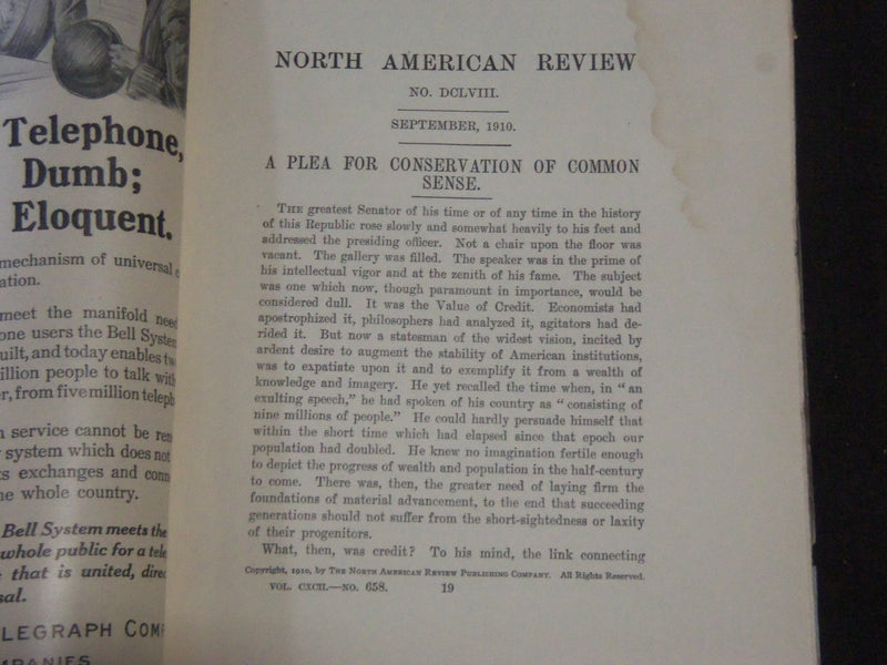 1908-1923 NORTH AMERICAN REVIEW LOT OF 18 ISSUES - STORIES/ARTICLES - WR 1291