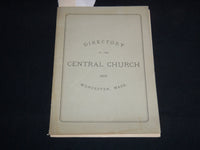 1879 CENTRAL CHURCH DIRECTORY - WORCESTER MASSACHUSETTS - J 8813