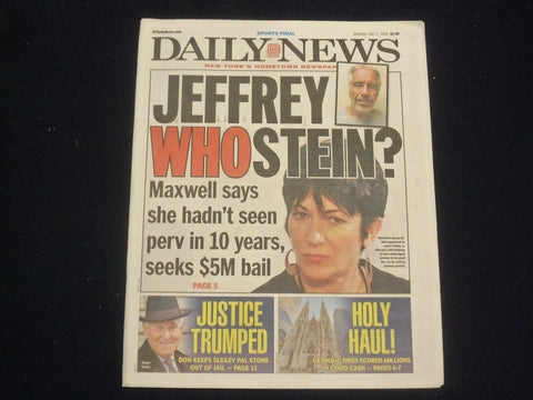 2020 JULY 11 NEW YORK DAILY NEWS NEWSPAPER - ROGER STONE SENTENCES COMMUTED