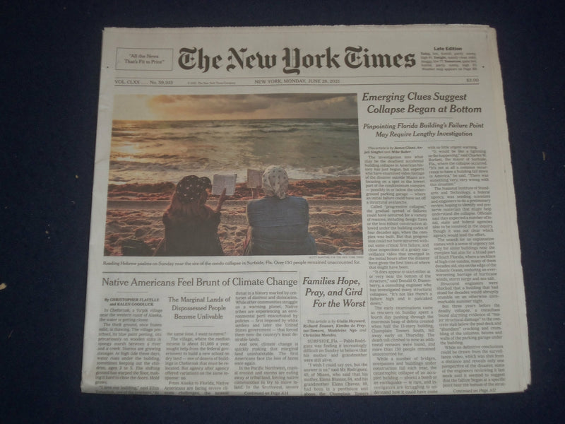 2021 JUNE 28 NEW YORK TIMES - EMERGING CLUES SUGGEST COLLAPSE BEGAN AT BOTTOM