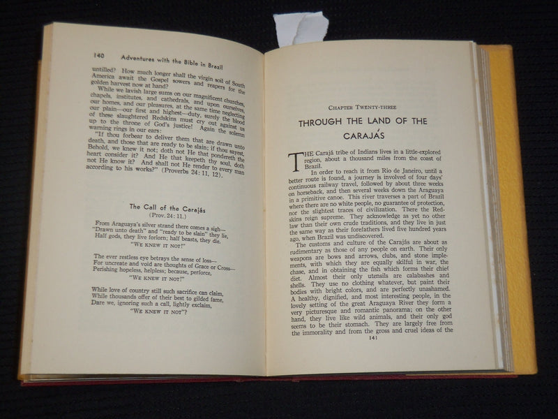 19943 ADVENTURES WITH THE BIBLE IN BRAZIL BOOK BY FREDERICK GLASS - KD 9399