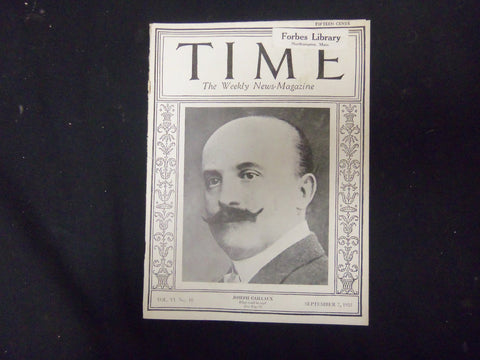 1925 SEPTEMBER 7 TIME MAGAZINE - JOSEPH CAILLAUXA - T 101