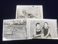 1947-1950 BARBARA JENSEN OLYMPIC SWIMMER WIRE PHOTOS LOT OF 10 - STAMPED- J 1795