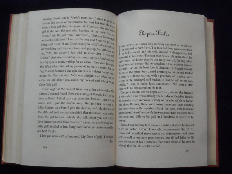 1945 ENRICO CARUSO HIS LIFE AND DEATH HARDCOVER BOOK BY DOROTHY CARUSO - KD 8645