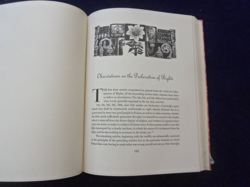 1961 RIGHTS OF MAN HARDCOVER BOOK BY THOMAS PAINE - HERITAGE PRESS - KD 8595