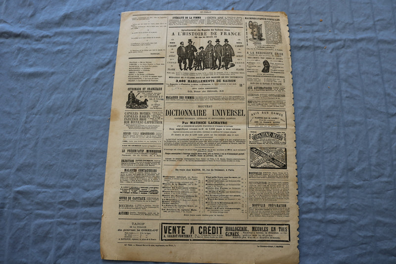 1873 JULY 13 LE GRELOT NEWSPAPER- UNE DEPECHE- ALFRED LE PETIT- FRENCH- NP 8628