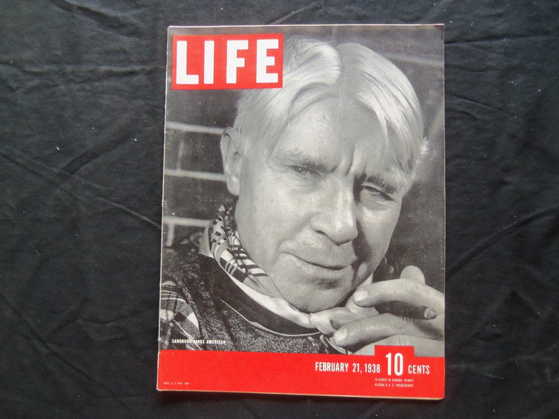 1938 FEBRUARY 21 LIFE MAGAZINE - CARL SANDBURG SINGS AMERICA - L 66