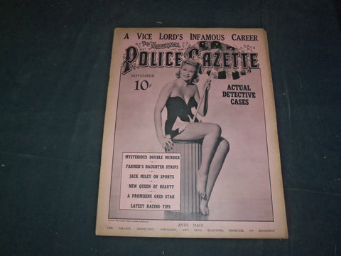 1941 NOVEMBER THE NATIONAL POLICE GAZETTE MAGAZINE - ANNE MACE - B 5889
