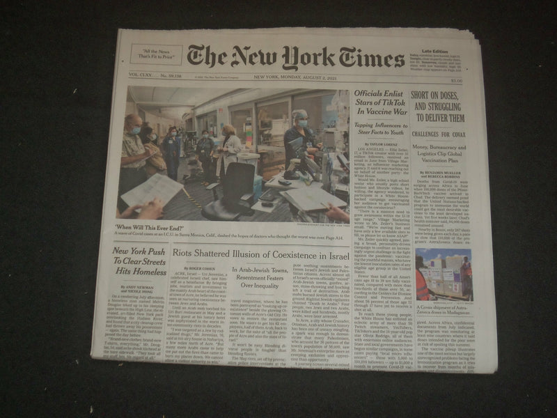 2021 AUGUST 2 NEW YORK TIMES - SHORT ON DOSES, AND STRUGGLING TO DELIVER THEM