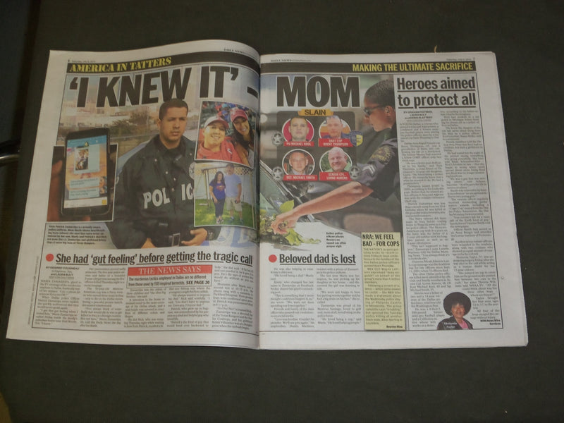 2016 JULY 9 NEW YORK DAILY NEWS - AMERICA IN TATTERS