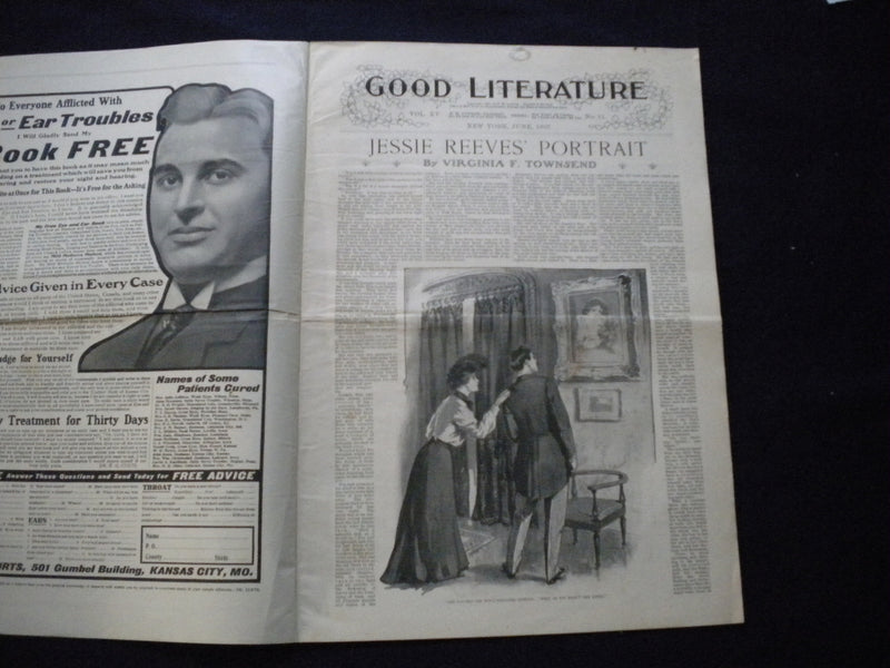 1907 JUNE GOOD LITERATURE MAGAZINE - JESSIE REEVES' PORTRAIT - B 2875U