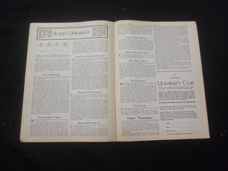 1929 SEPTEMBER 14 RADIO WORLD MAGAZINE - PREVIEW OF HB COMPACT FOR AC - B 434D