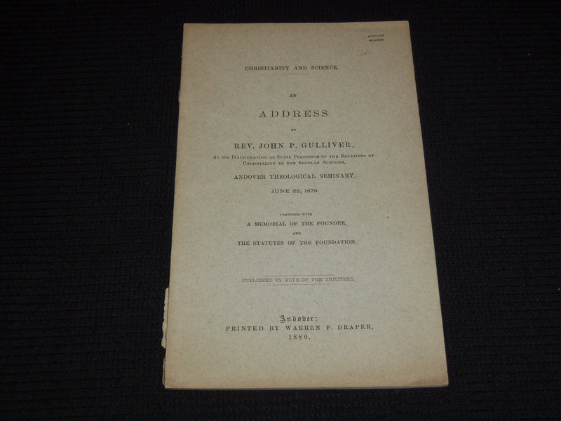 1880 REV. JOHN P. GUILLIVER ADDRESS BOOK - CHRISTIANITY AND SCIENCE - J 7532
