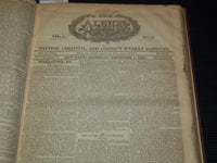 1827-1828 THE ALBION WEEKLY GAZETTE BOUND VOLUME NO. 6 - NEW YORK - R 89Y