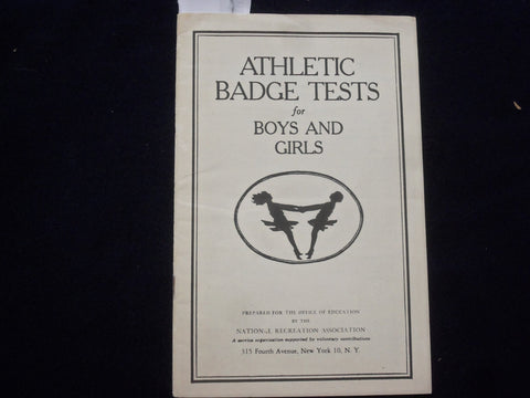 1920'S ATHLETIC BADGE TESTS FOR BOYS AND GIRLS SOFTCOVER BOOK - J 9616