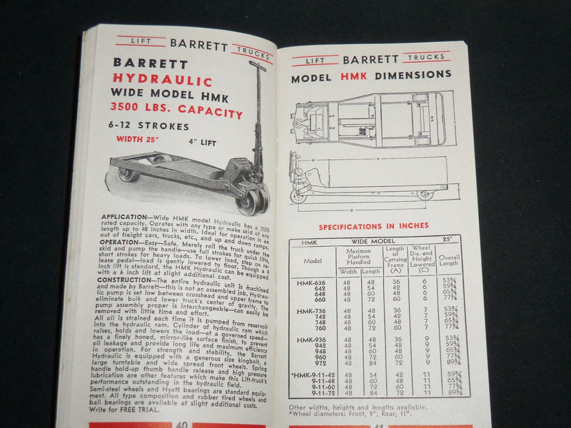 1940'S BARRETT CRAVENS COMPANY EQUIPMENT HANDLING CATALOGUE - J 6685