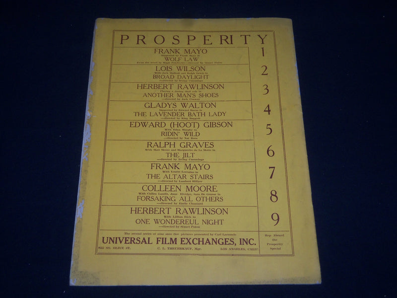 1922 NOVEMBER 9 MOTION PICTURE BULLETIN OF CALIFORNIA MAGAZINE - J 3906