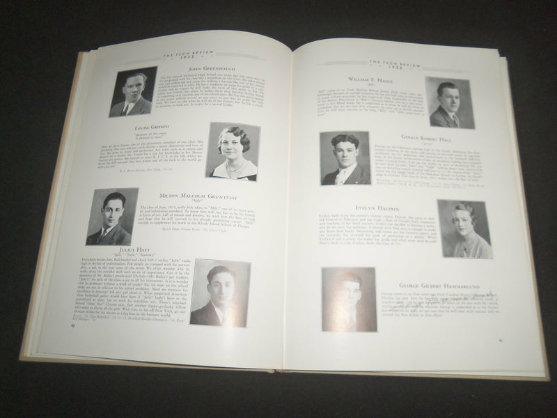 1933 THE TECH REVIEW CENTRAL HIGH SCHOOL YEARBOOK - PROVIDENCE, RI - YB 2545