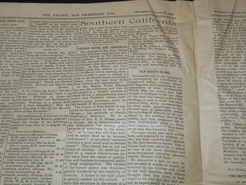 1896 AUGUST 26 THE PACIFIC NEWSPAPER - SAN FRANCISCO - NP 8970