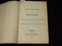 1841 MAY-1842 APRIL THE LADIES' COMPANION MAGAZINE BOUND VOLUME - KD 703Q